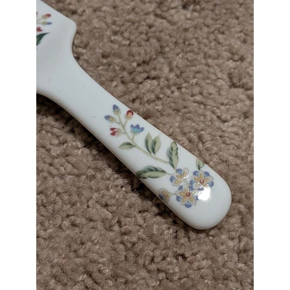 Vintage Andrea by Sadek, CAKE SERVER  Floral Pink Flowers Made in Japan